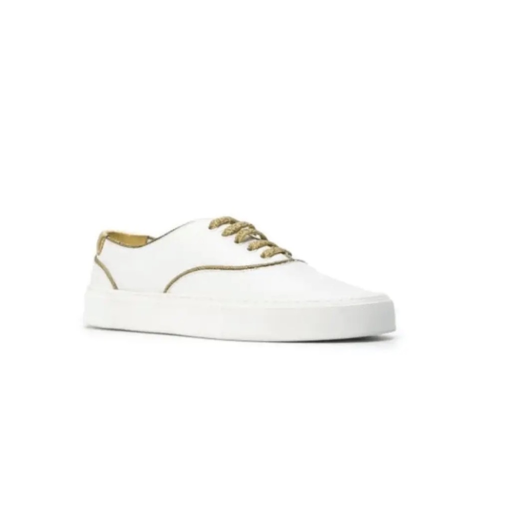 Saint Laurent White and Gold Sneakers - Picture 9 of 10